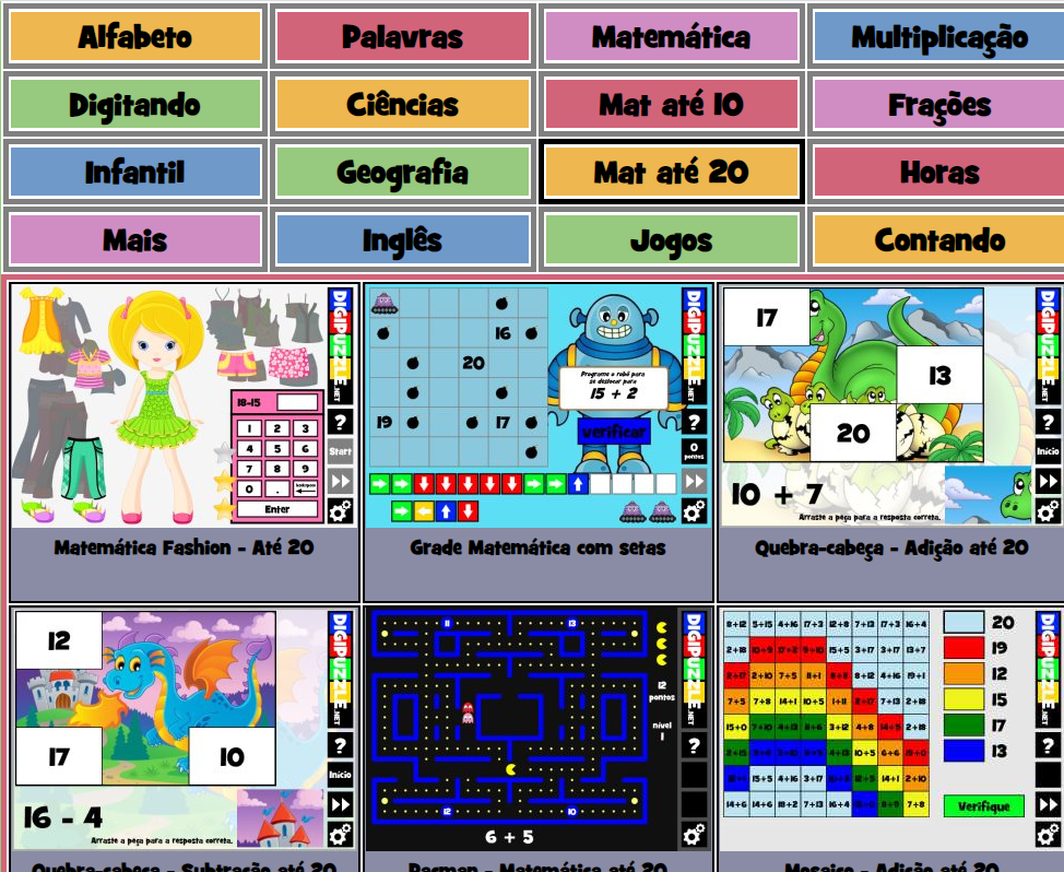 Jogo de Adição e Subtração no Wordwall 