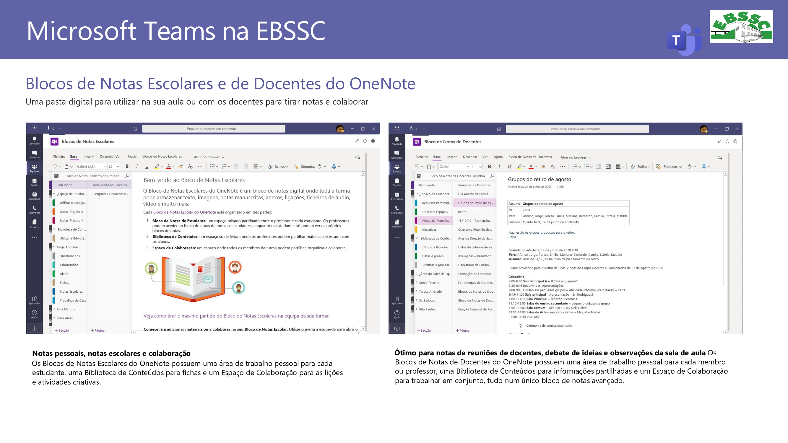 Configurar um Bloco de Notas Escolar no Teams com conteúdos existentes -  Suporte da Microsoft